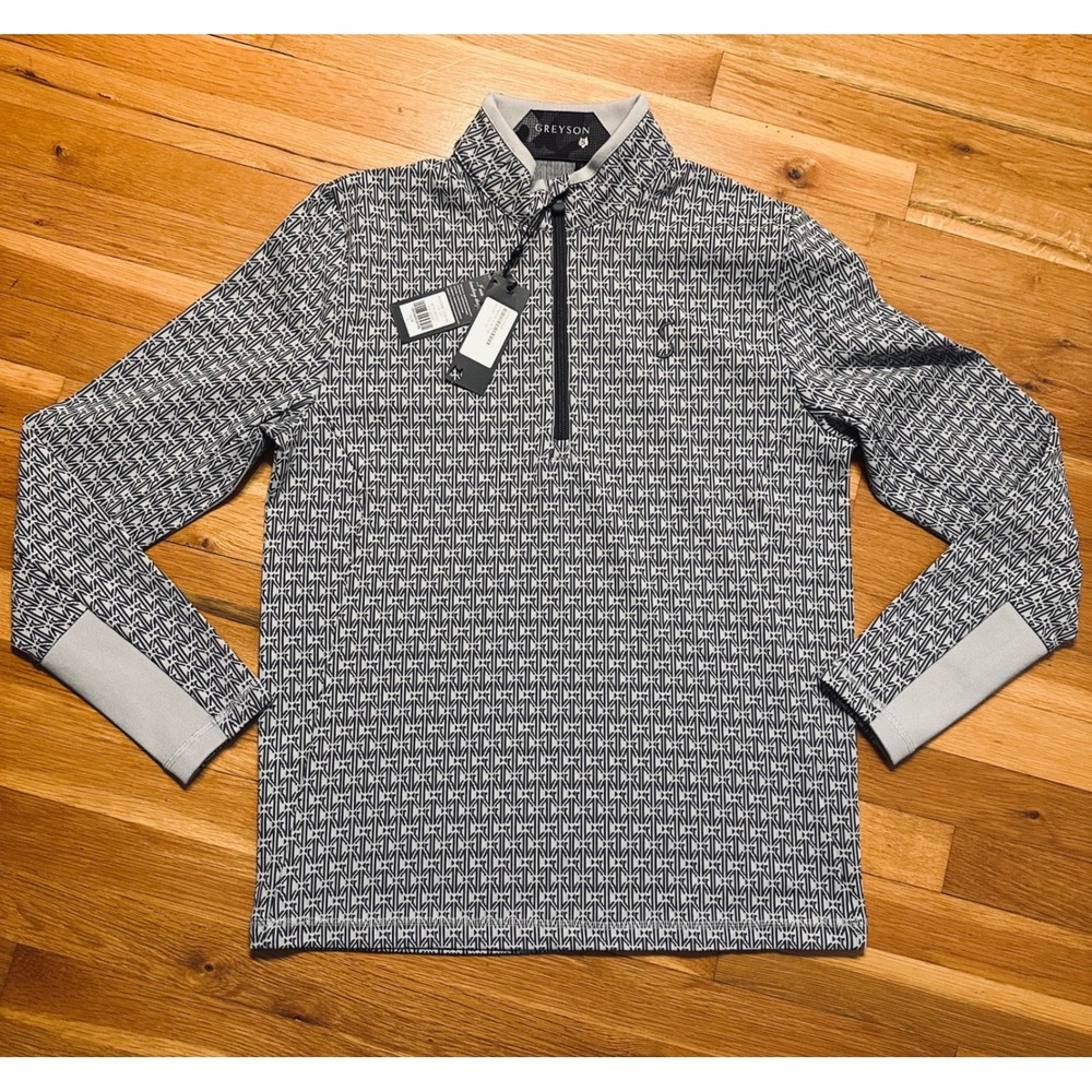 Greyson Monogram Jacquard 1/4 Zip Pullover Mens Small Arvon New MSRP $215